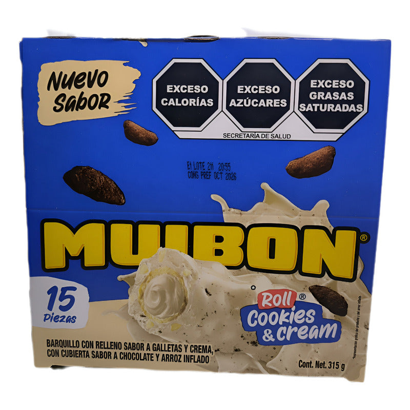 Muibon Roll Cookies & Cream 15pz 315g Nutresa
