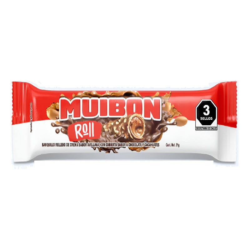 Barquillo Muibon Roll Relleno Sabor Avellana 1 Pza 21g Snack Nutresa