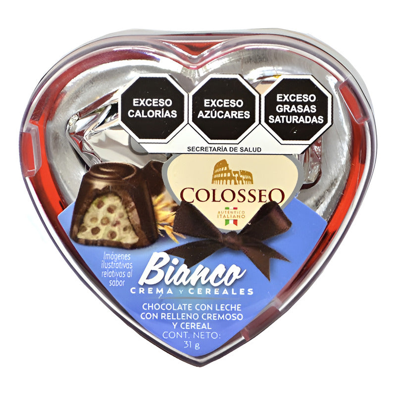 Chocolate Con Leche Relleno Cremoso Y Cereal Bianco Colosseo Chocolate Con Cereal Estuche 31 g