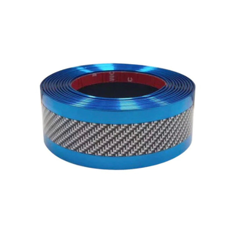 Moldura Cinta Fibra Carbono Cromada Estribos Jetta 5cm X 5m