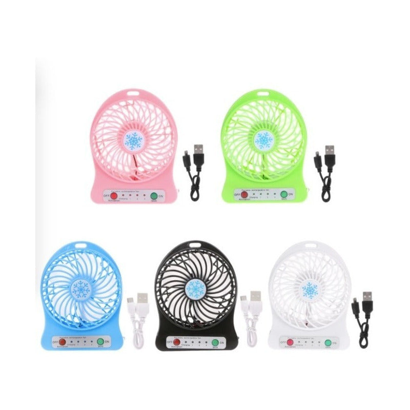 Ventilador Recargle Usb Portatil Bateria 3 Velocidades