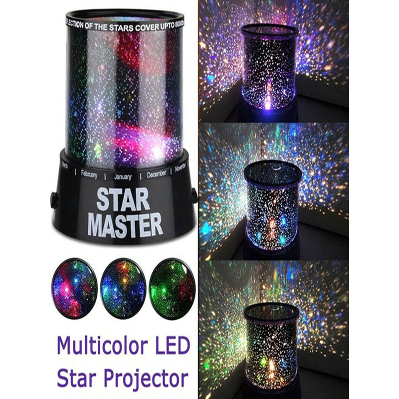 Mini Lampara Usb Superbrillante Proyector Estrella Galaxia Negro Unitalla