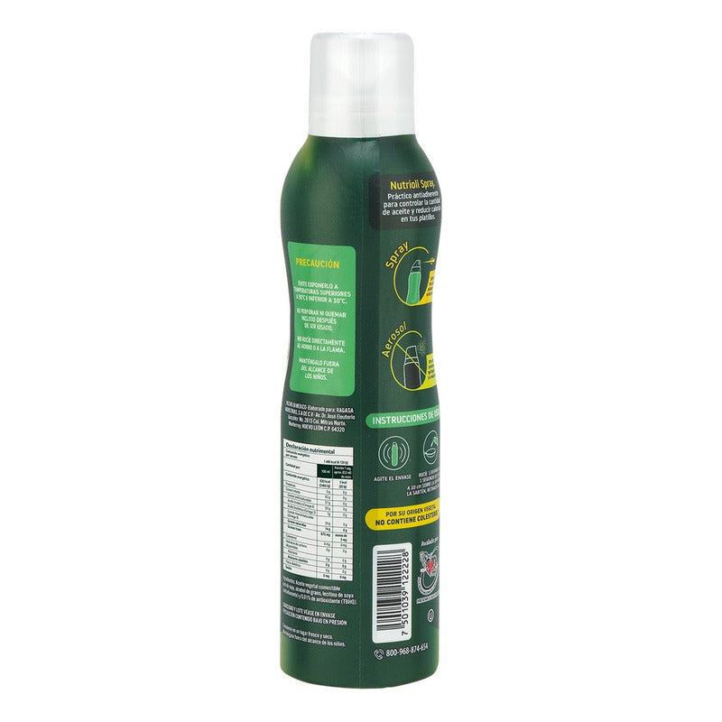 Aceite Puro De Soya Vegetal Nutrioli En Spray Tacc 180 Ml