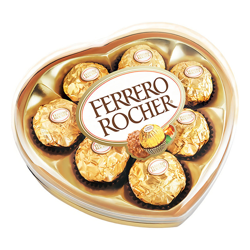 Chocolates Ferrero Rocher 8 Piezas Caja Corazon 100 Gramos