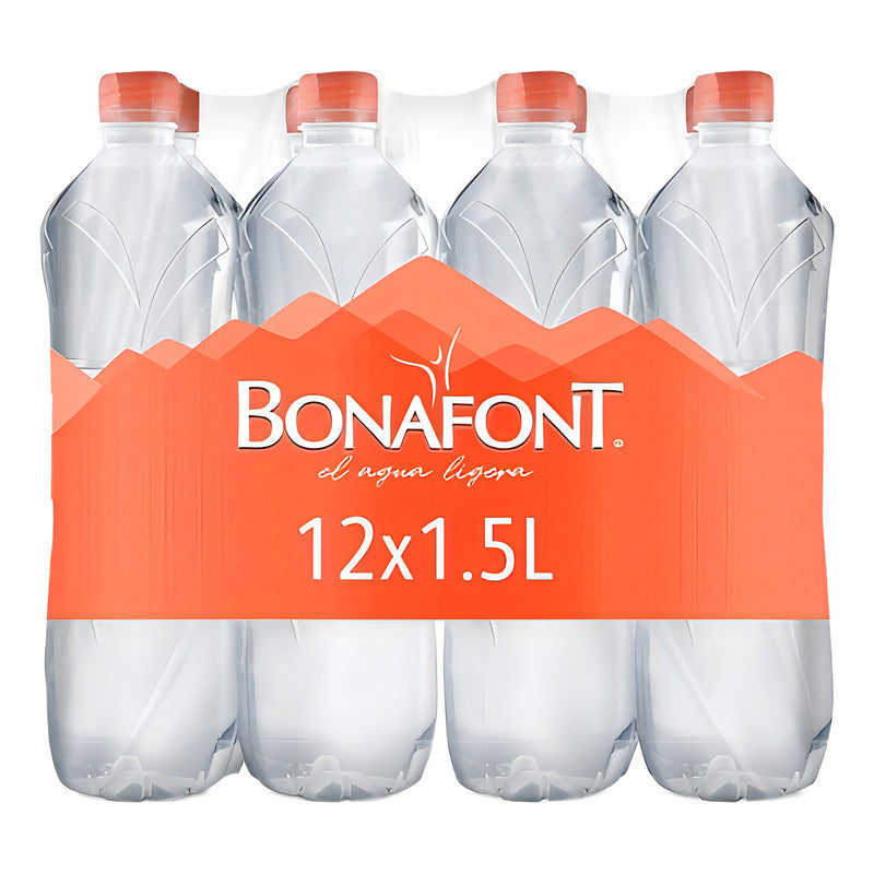 Agua Natural Bonafont 12 Piezas De 1.5 Litros Purificada