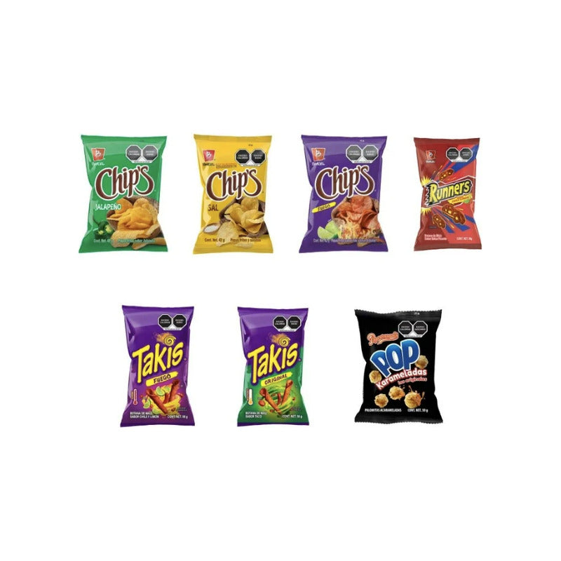 Botana Surtida Barcel Con 25+2 Pz Chips, Takis, Runers