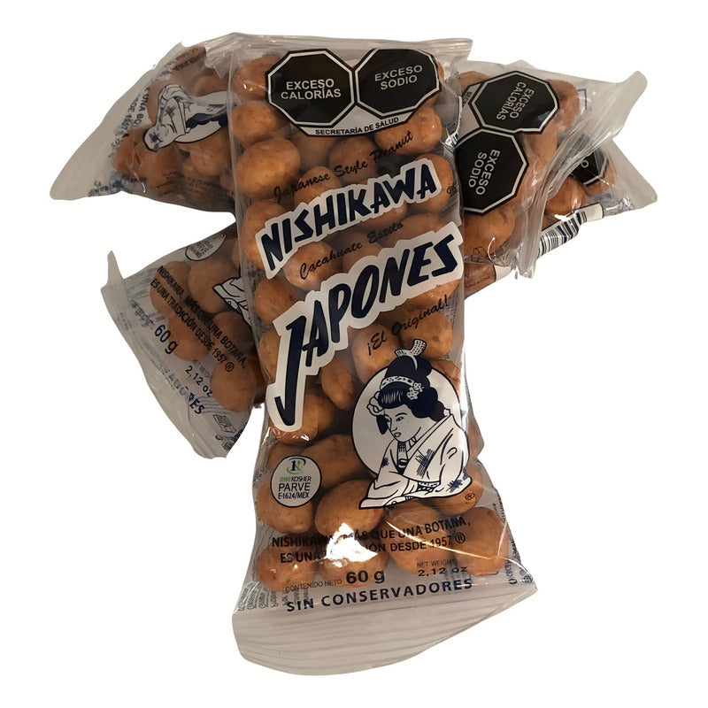 Cacahuates Nishikawa Japones Paquete 10 Bolsas De 60g
