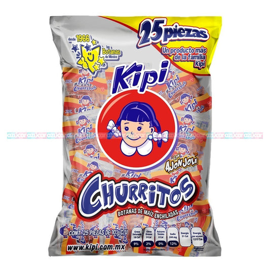 Kipi Churritos Con Ajonjoli 25 Pzas De 10 Gr Chile Y Limon