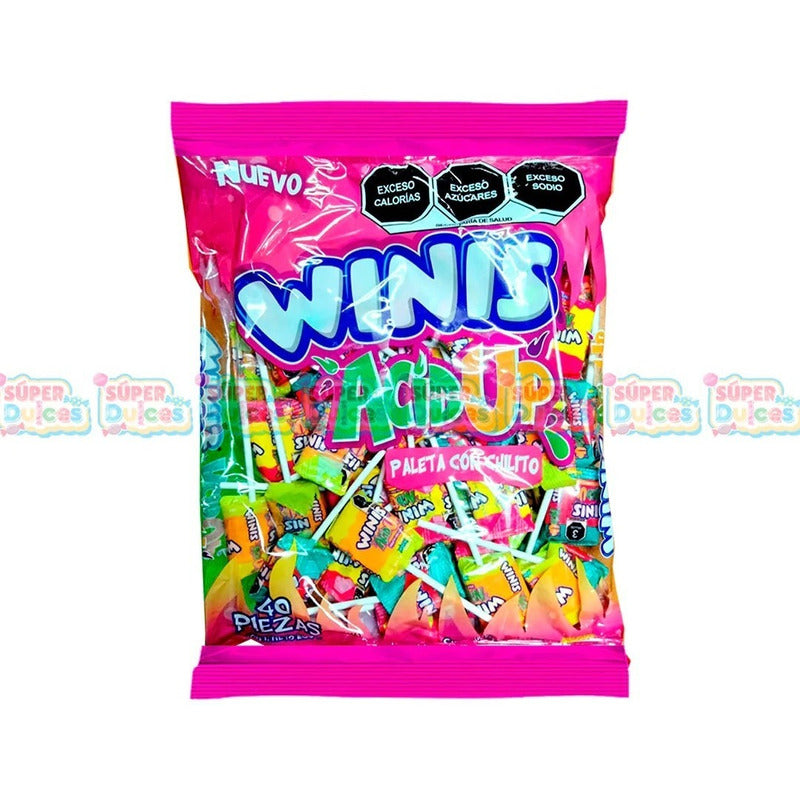Winis Paleta Acid Up Enchiladas Sabor Mango Y Sandia 40 Pzas - Eurotruck Mexico