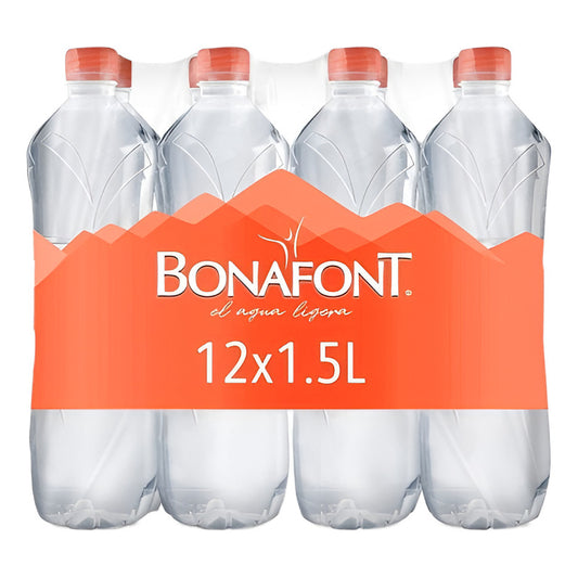 Agua Natural Bonafont 12 Piezas De 1.5 Litros Purificada