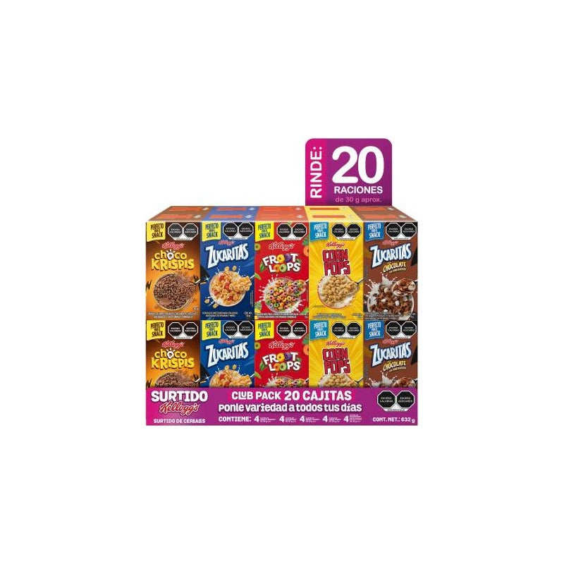 20 Cajitas De Cereal Kellogg's Club Pack Surtido Zucaritas - Eurotruck Mexico