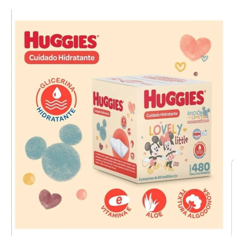 Toallitas Húmedas Huggies Cuidado Hidratante 6 Paquetes Osh