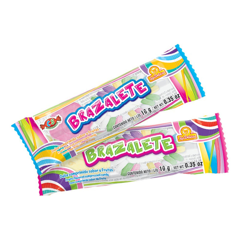 Brazalete Dulce Sabor Frutal 48 Piezas Display Las Delicias