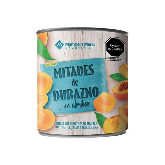 2 Latas Mitades De Durazno En Almibar Members Mark 3 Kg C/u - Eurotruck Mexico