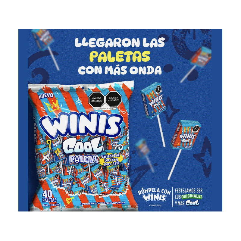 Winis Paleta Cool Sabor Mora Azul Y Cereza 40 Pzas - Eurotruck Mexico