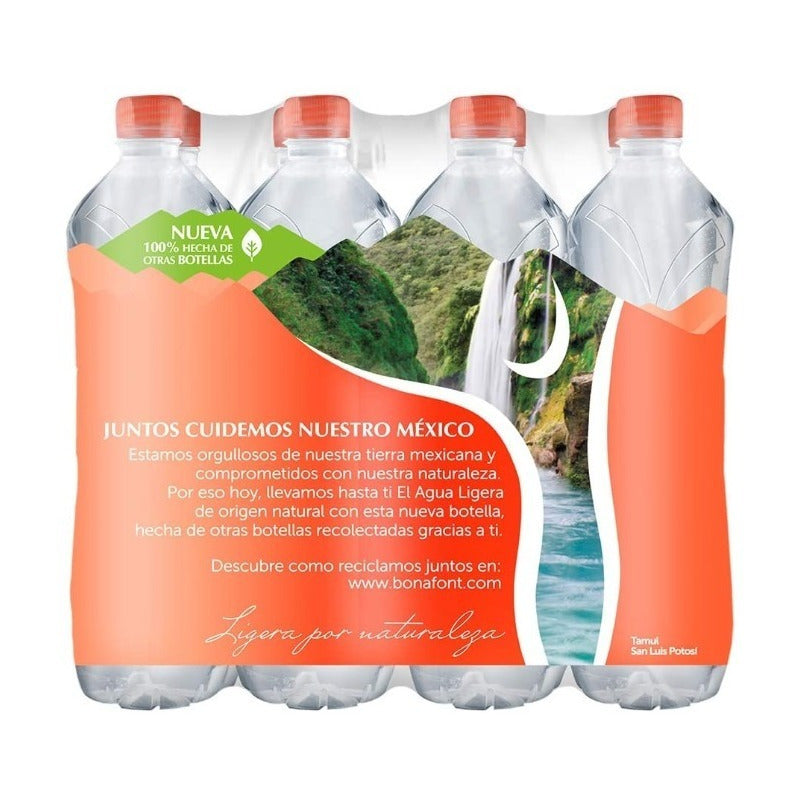 Agua Natural Bonafont 12 Piezas De 1.5 Litros Purificada