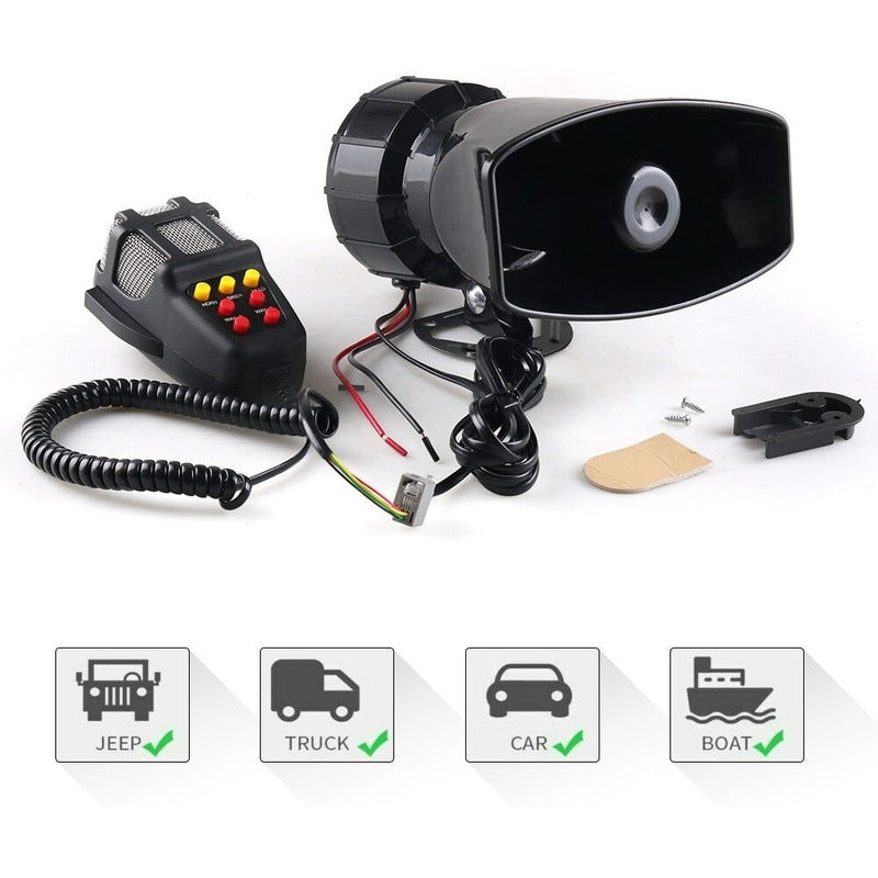 Alarma Coche Sirena Electronica Adve Policia 7 Tonos Bocina