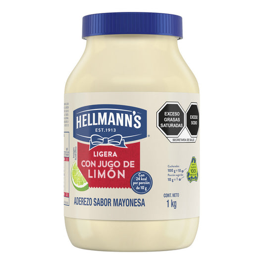 Mayonesa Hellmann's Ligera Con Jugo De Limón 1 Kg