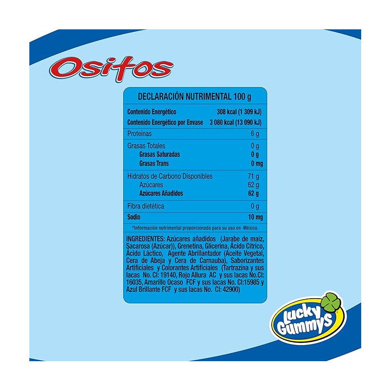 Lucky Gummy Ositos Gomitas Tipo Panditas Paquete De 8pz D 100g C/u