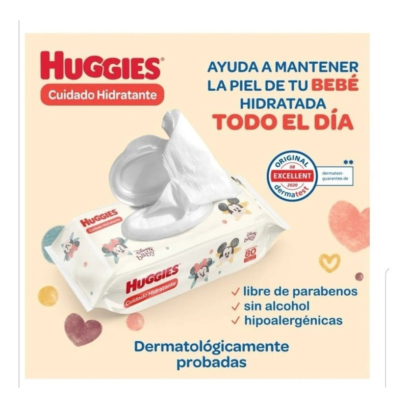 Toallitas Húmedas Huggies Cuidado Hidratante, Caja 6 Paq.
