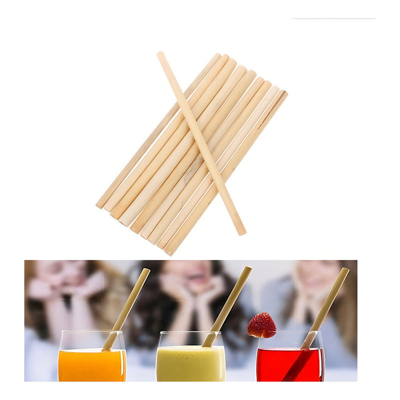Popote Bambu Biodegradable Reusable Carbonizado 4pz Y 1cepil Color Bordó