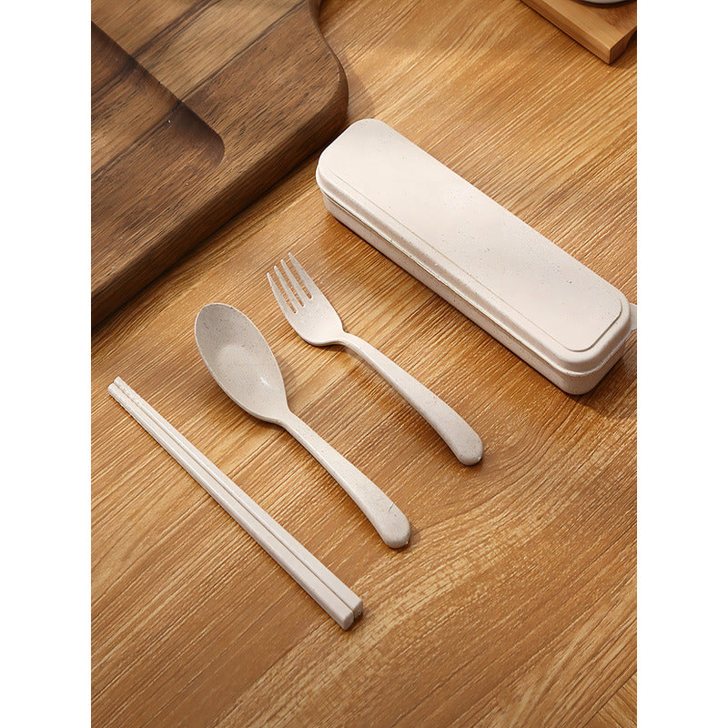 Set De Cubiertos Comida Plastico Partatil Reutilizable Viaje Color Beis - Eurotruck Mexico