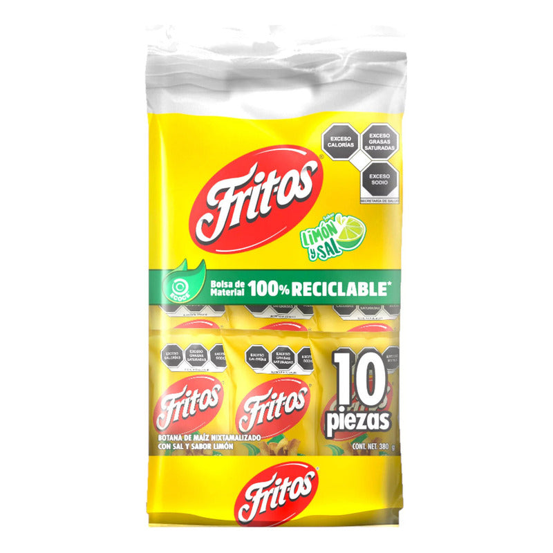 Botana Sabritas Fritos Limon Y Sal 10pz De 38gr  C/u