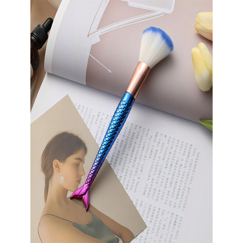 Brochas De Maquillaje Sirena Tornasol 4pz Pincel Sombra Ojos Color Multicolor