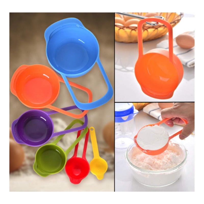 Set Cucharas Medidoras, Juego 6 Piezas De Repostería Cocina Multicolor