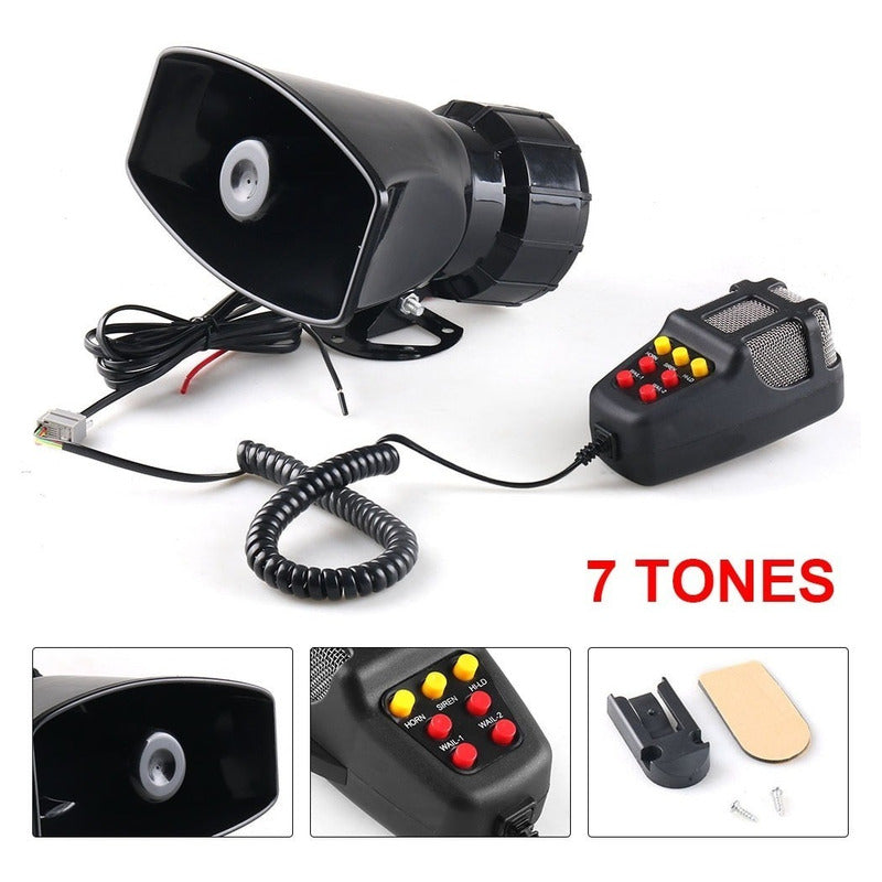 Alarma Coche Sirena Electronica Adve Policia 7 Tonos Bocina