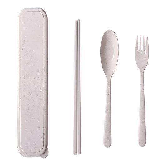 Set De Cubiertos Comida Plastico Partatil Reutilizable Viaje Color Beis - Eurotruck Mexico