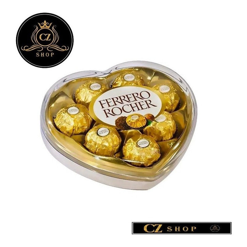 Chocolates Ferrero Rocher 8 Piezas Caja Corazon 100 Gramos
