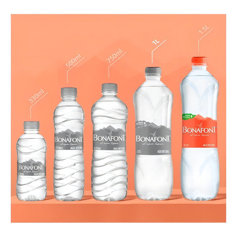 Agua Natural Bonafont 12 Piezas De 1.5 Litros Purificada