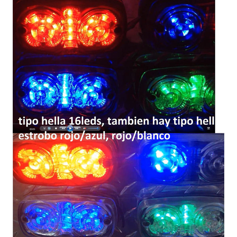 15 Plafón Tipo Hella  Con 16 Leds Ambar Camion Trailer Leds