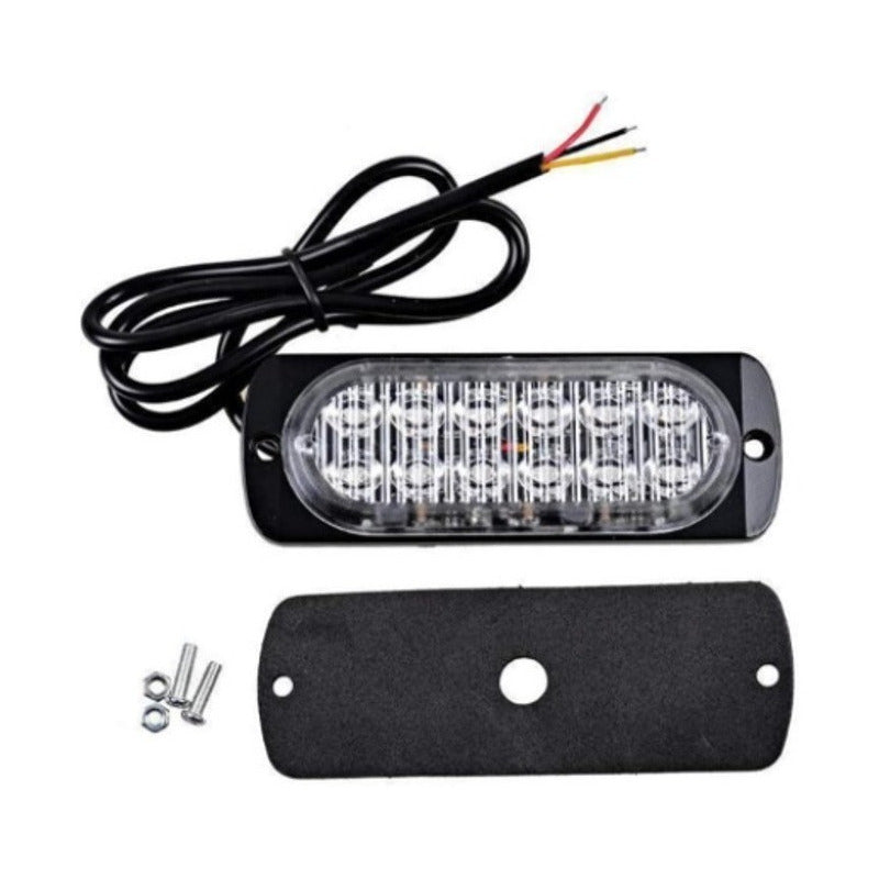 Lateral Faro 12 Led 4pz Barra Estrobo Patrulla 16 Funciones