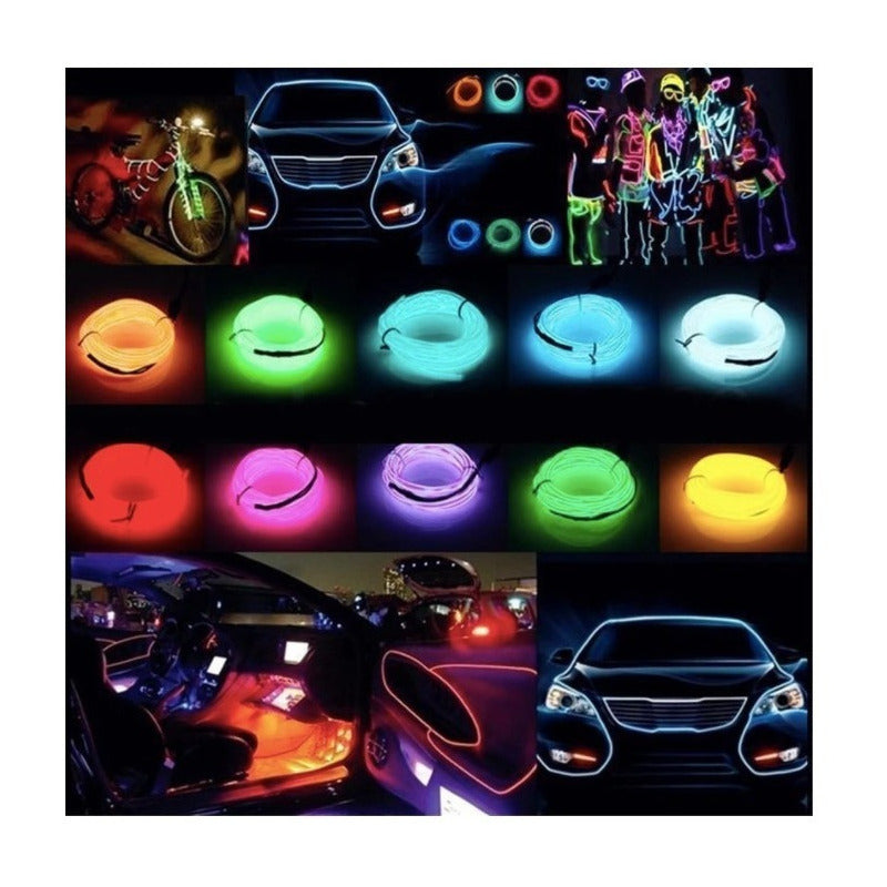 Tira Led Neon Luminoso 2*3m Cable Usb 5v Auto Jetta Vw Audi - Eurotruck Mexico