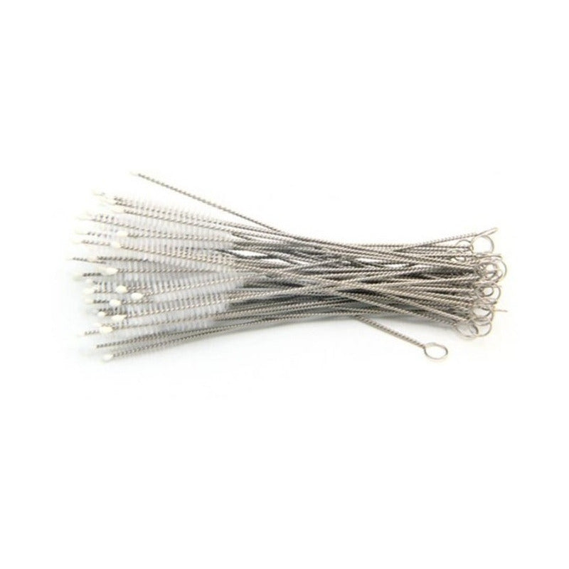 50 Cepillos Para Popotes Limpiador Acero Inoxidable 5mm Meta Plateado