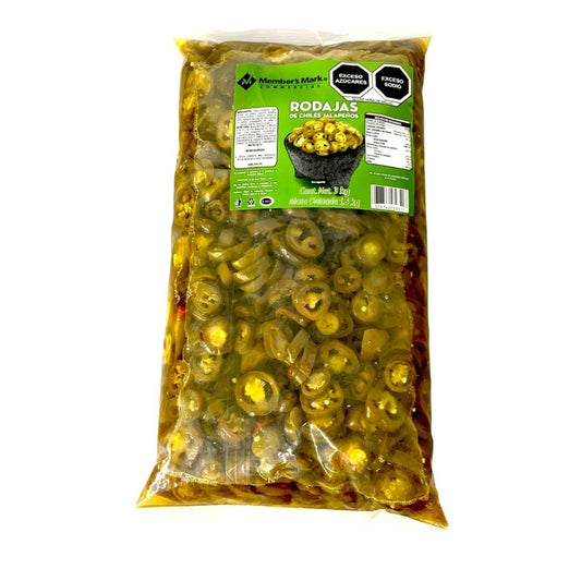 Chiles Jalapeños En Rodajas Nacho 3 Kg Bolsa Members Mark