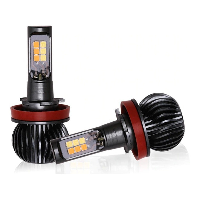 2 Focos Kit X5 Led Auto Moto 2 Colores Estrobo H4 H7