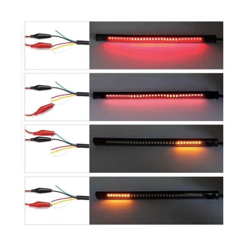 Tira Motocicleta Stop Direccionales 48 Leds Flexible 12 Pz