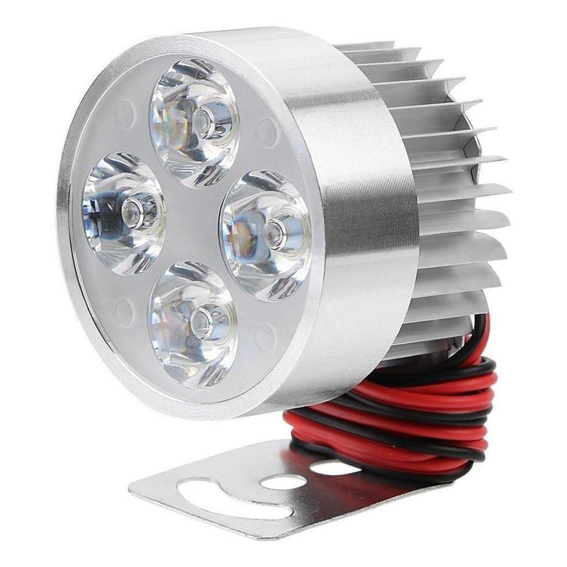 Faros 2 Piezas Led Moto Bici Alta Baja Estrobo 4 Led 12 Watt