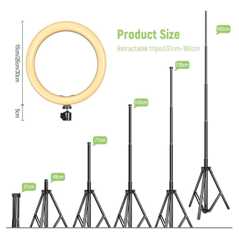 Aro Anillo De Luz Led 26 Cm 3 Colores Regulable 10 Pulgadas