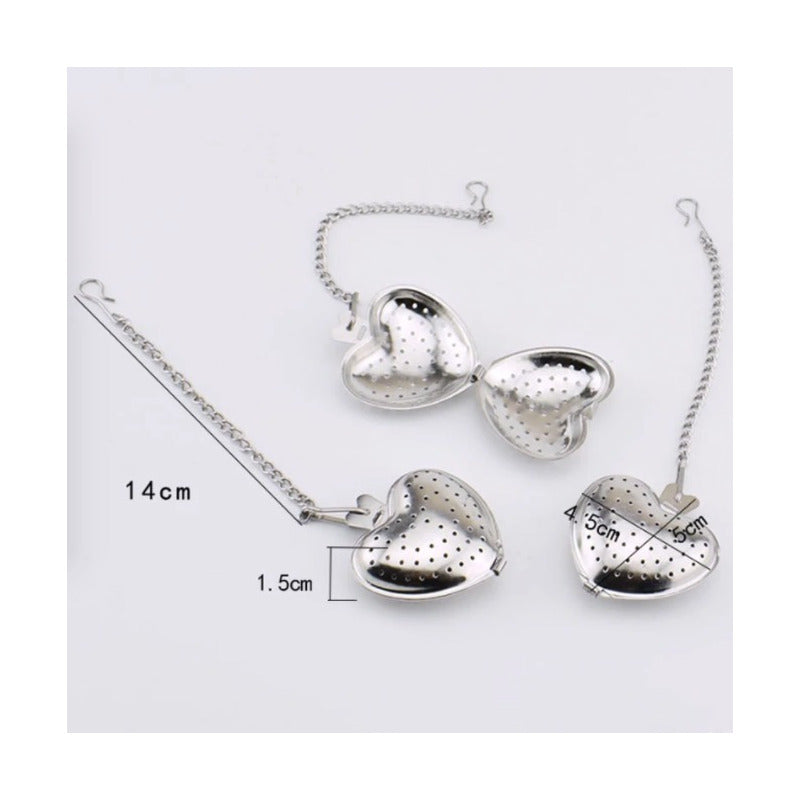 1 Infusor De Te Corazon De Metal Con Cadena Inox #50 - Eurotruck Mexico