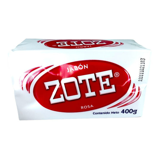 Jabón De Pasta Zote Rosa 400g Para Lavandería En Barra