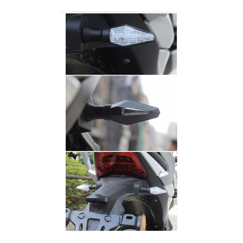 Direccional Led Moto Lateral 2 Piezas Azul Ambar