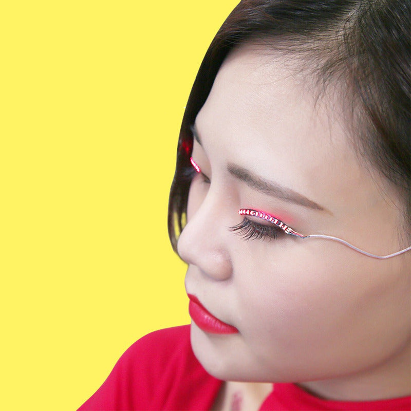 Pestañas Luz Led Maquillaje Lashes Antros Difraz Halloween