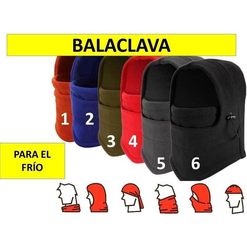 Mascara Termica Balaclava Frio Bufanda Moto Gorro 8 Pzas