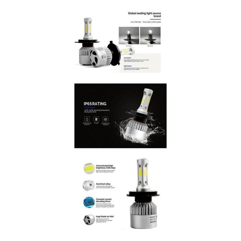 Kit Led 2 Focos Led H7 H4 9005 9006 Moto S2 Led 8000 Lm