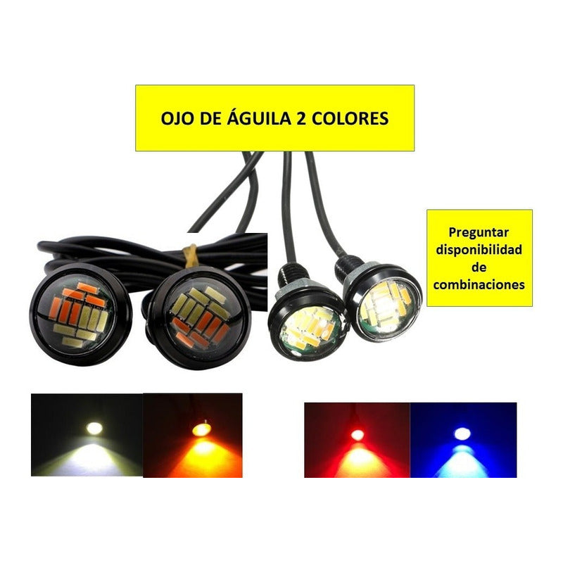 210 Ojos De Aguila Led Jetta Audi Faro Doble Color 12 Led