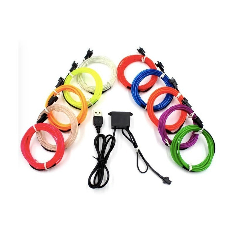Tira Led Neon Luminoso 2*3m Cable Usb 5v Auto Jetta Vw Audi - Eurotruck Mexico